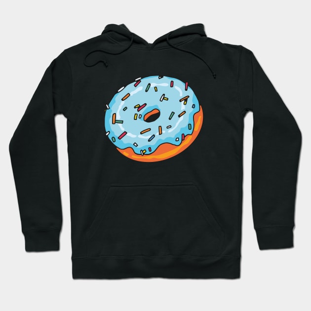 Blue Glazed Donut Hoodie by okpinsArtDesign